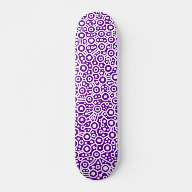 Alien Circuit - Vit om Violet Skateboard Bräda 21,5 Cm (Framsida)