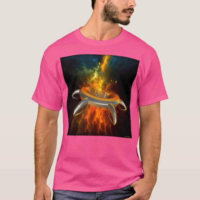 Alien City in Space T Shirt (Framsida)