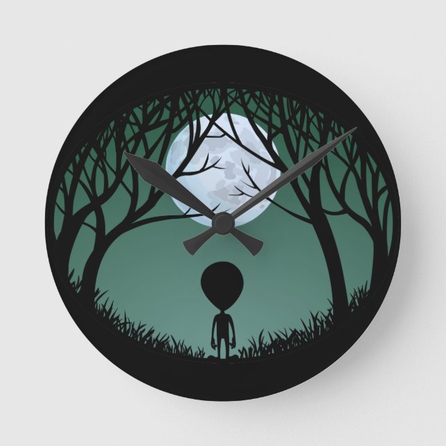 Alien Clock E.T. Gift Alien Decor & Keepsakes Rund Klocka (Framsida)