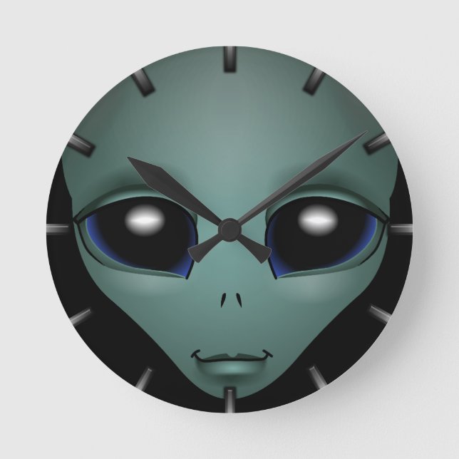 Alien Clock ET Gift Alien Decor Alien Gifts Rund Klocka (Framsida)
