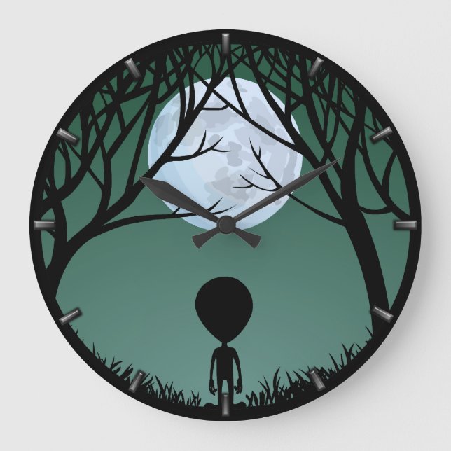 Alien Clock ET Gift Alien Decor Alien Gifts Stor Klocka (Framsida)