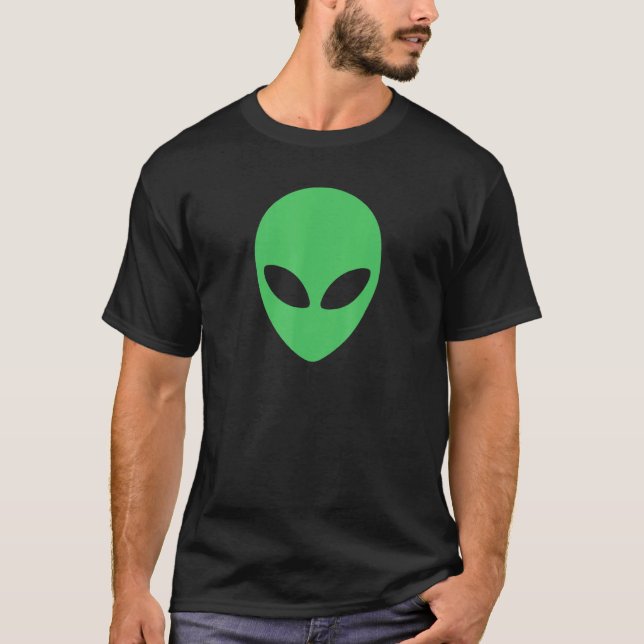 Alien Costume Grönt Alien Head Ansikte 90's Aesthe T Shirt (Framsida)