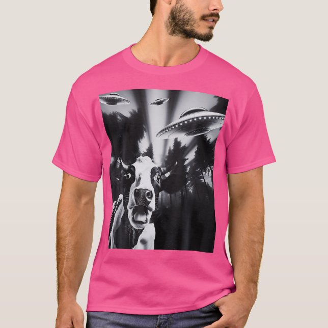 Alien Cow Ufo T Shirt (Framsida)