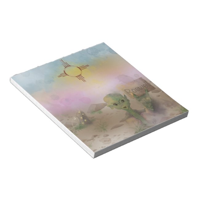 Alien Crash rymdeship Roswell New mexico Anteckningsblock (Vinklad)