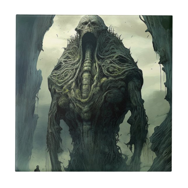 Alien Creater Sci-fi Horror Art Kakelplatta (Framsidan)