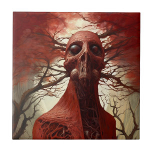 Alien Creater Sci-fi Horror Art Kakelplatta