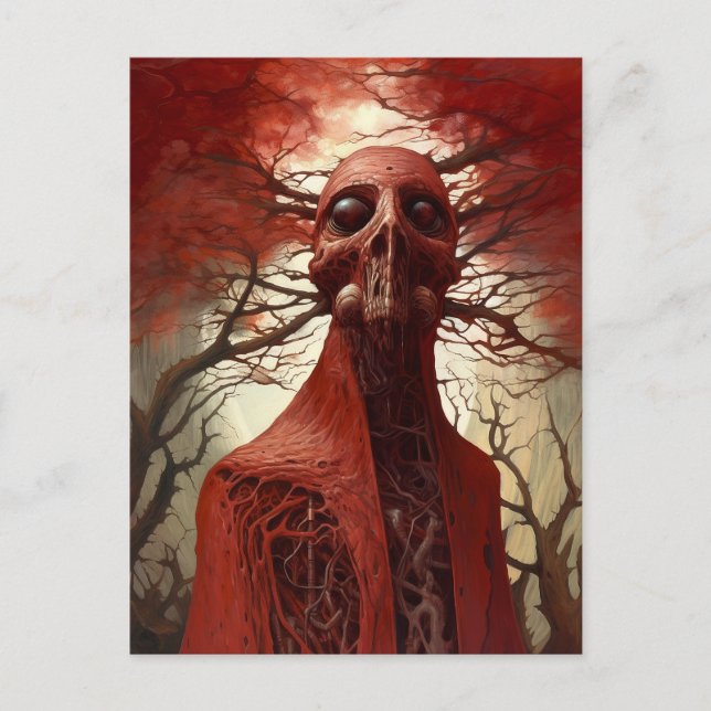 Alien Creater Sci-fi Horror Art Vykort (Framsida)