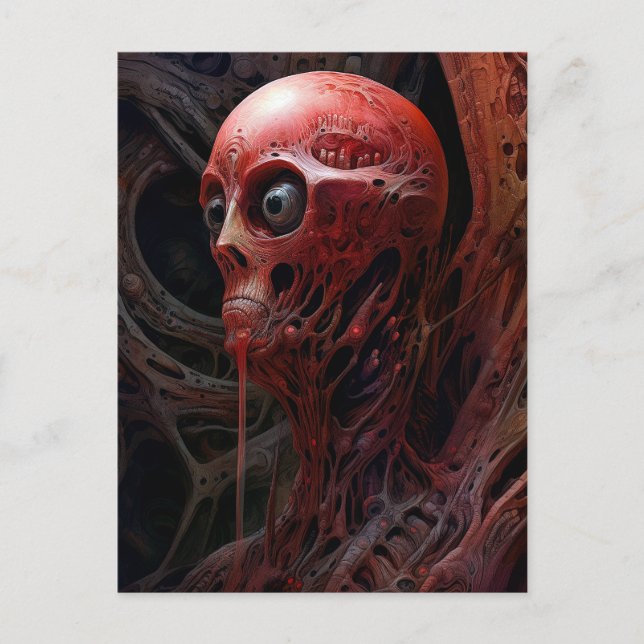 Alien Creater Sci-fi Horror Art Vykort (Framsida)
