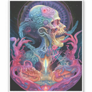 Alien Creature Surreal Horror Art Klistermärken