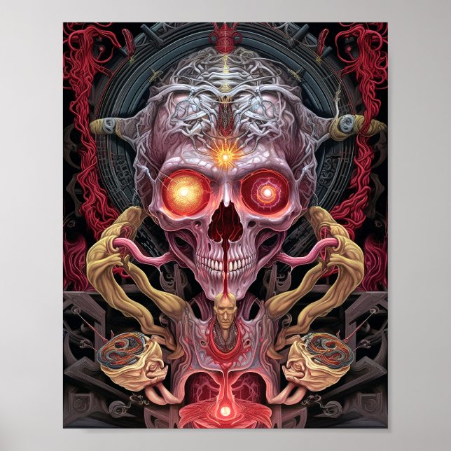 Alien Creature Surreal Horror Art Poster (Framsidan)