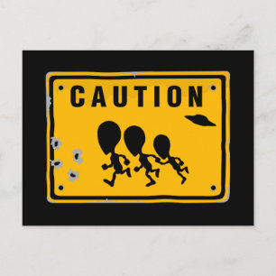 Alien Crossing-tecken Vykort