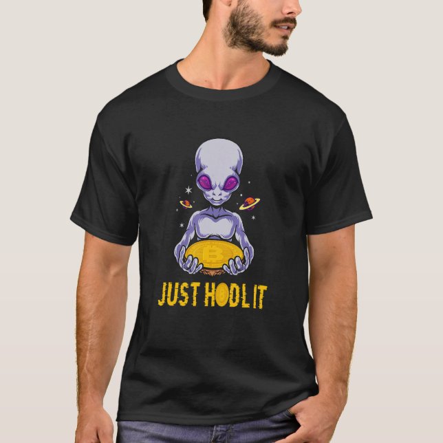 Alien Cryptocurrency Bitcoin 5 T Shirt (Framsida)