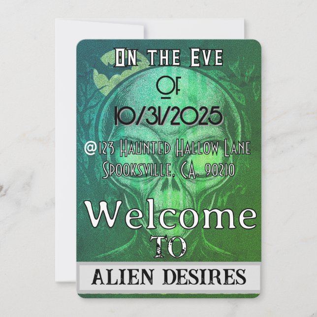 Alien Desires Halloween Inbjudningar (Framsida)