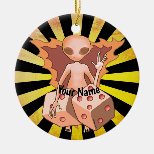 Alien Dice-ornament Julgransprydnad Keramik (Framsidan)