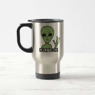 Alien Digital Art Hälsning Resemugg