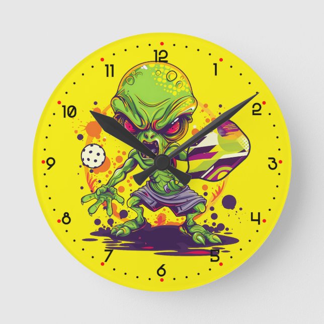 ALIEN DINKSTRIKTOR 3000 Pickleball  Rund Klocka (Framsida)