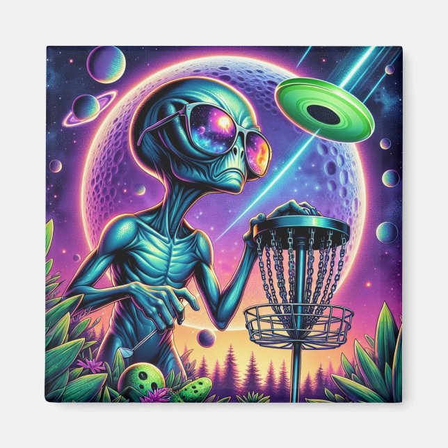 Alien Disk Golf Magnet (Framsidan)