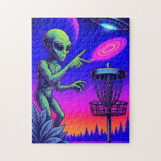 Alien Disk Golf Puzzle Pussel (Vertikal)