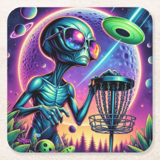 Alien Disk Golf Underlägg Papper Kvadrat