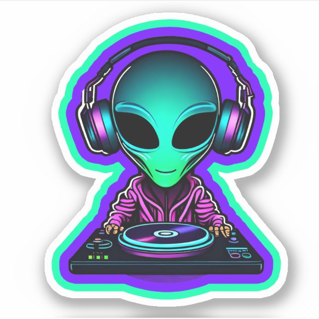 Alien DJ Klistermärken (Framsida)