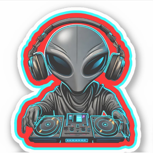 Alien DJ Klistermärken (Framsida)