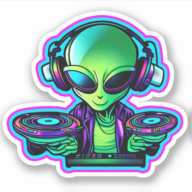 Alien DJ Klistermärken (Framsida)
