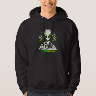 Alien DJ Music Mixer - Roligt Extraterrestrial Mus Hoodie
