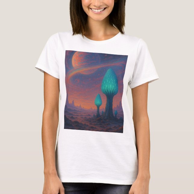 Alien Dreamscape Glow - Cosmic Exploration Shirt T (Framsida)