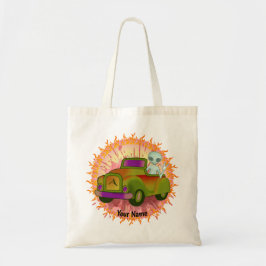 Alien Driving Car Tote Bag Tygkasse