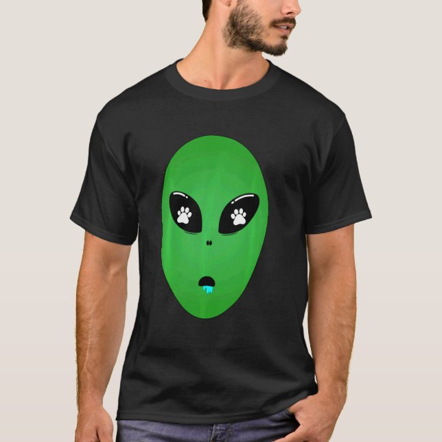Alien Drooling Costume Cat Humor Gag T Shirt (Framsida)