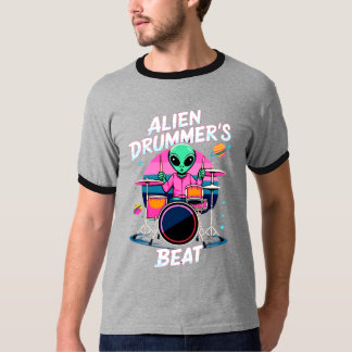 Alien Drummers Beat T-shirt - Funky Alien Graphic