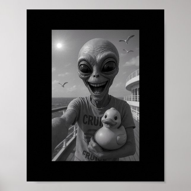 Alien Duck Kryssnings Semester – Rolig Alien Duck  Poster (Framsidan)
