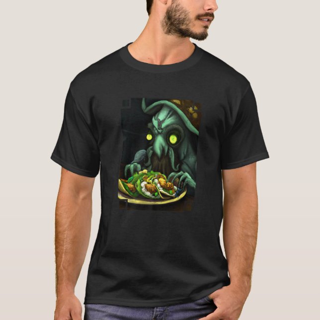 Alien Eating Tacos Extraterrestrial Taco T Shirt (Framsida)