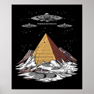Alien Egyptian Pyramids Antarctica Conspiracy Poster