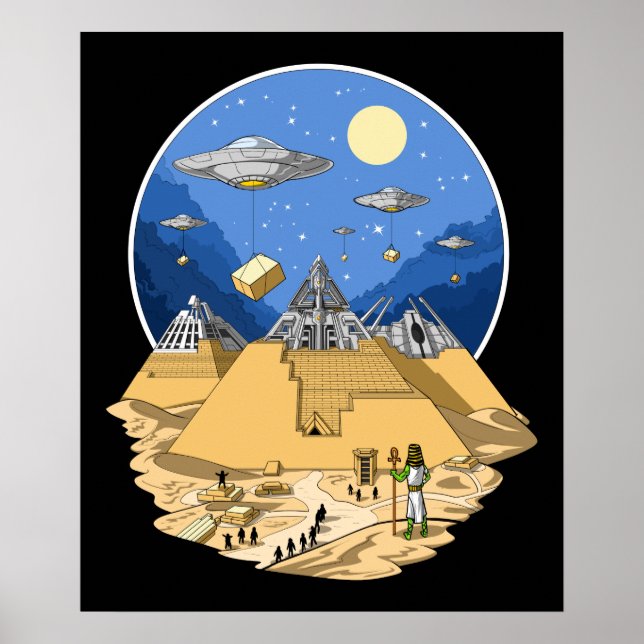 Alien Egyptian Pyramids Poster (Framsidan)
