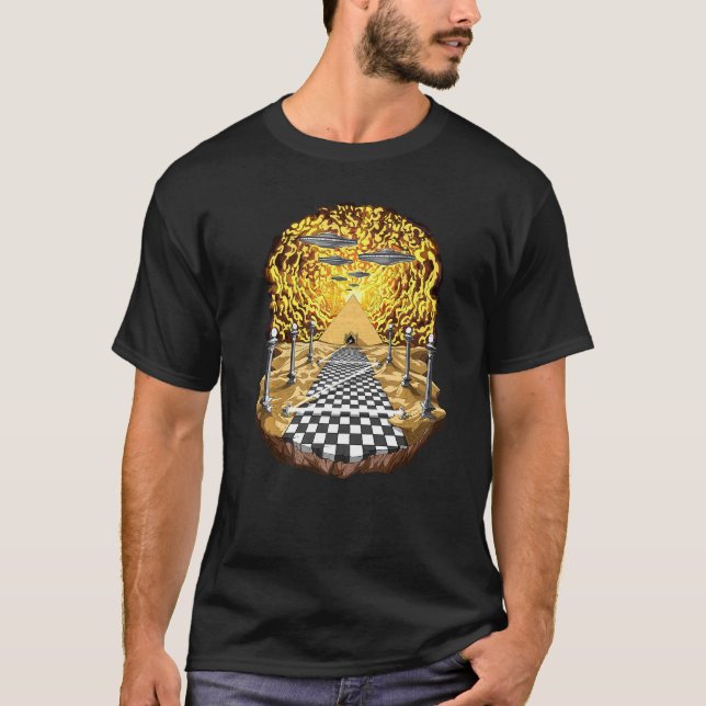 Alien Egyptian Pyramids Space Ufo Utomjordingars S T Shirt (Framsida)