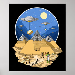Alien Egyptiska pyramider Poster