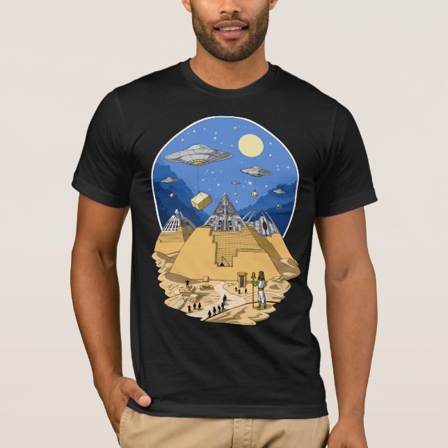 Alien Egyptiska pyramider T Shirt (Framsida)