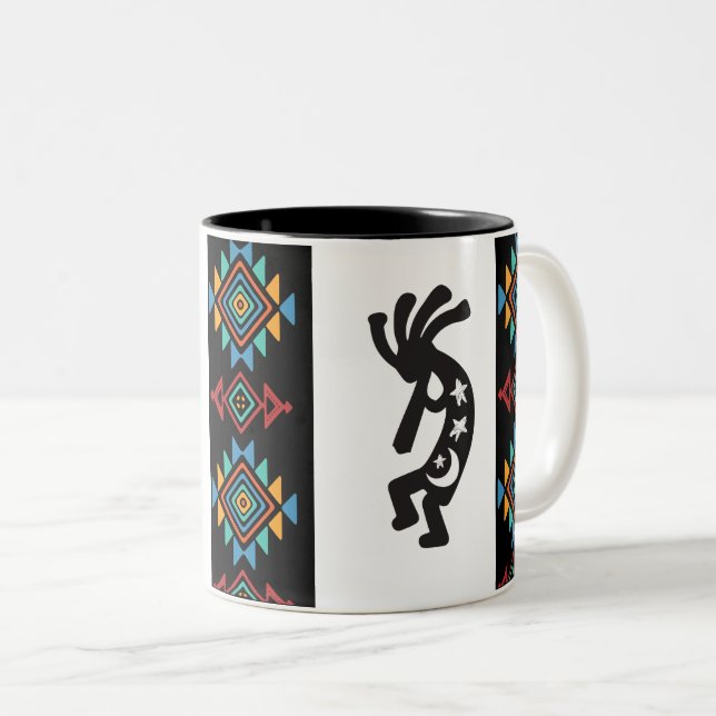 Alien eller Human Kokopelli Two-Tone Coffee Mugg (Framsida höger)