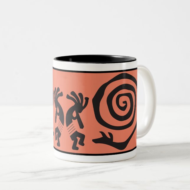 Alien eller Human Kokopelli Two-Tone Coffee Mugg (Framsida höger)