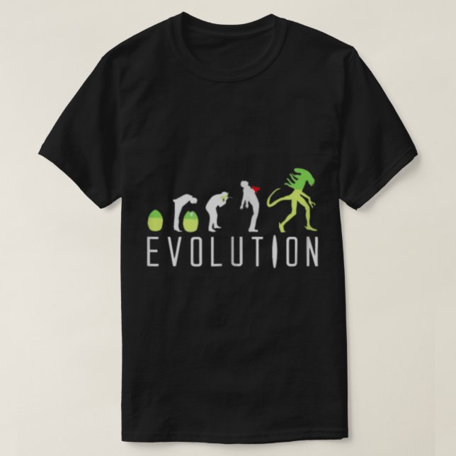 Alien Evolution Funny Sci-Fi Design T Shirt (Design framsida)