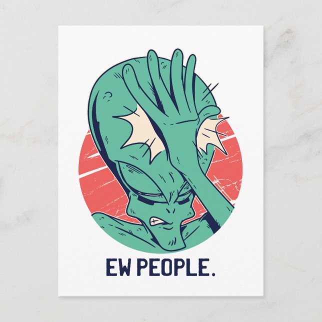 Alien Ew People Vykort (Framsida)