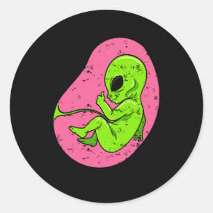 Alien Fetus Embryo Baby Gravid Ufo Halloween Co Runt Klistermärke