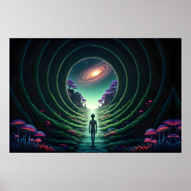 Alien Figur går till en Stargate-Distant Planet Poster (Framsidan)