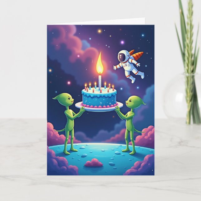 Alien Födelsedagspresent Kort (Framsida)
