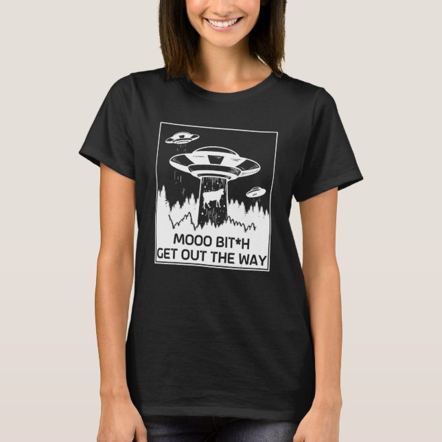 Alien för Vuxnor Rymdfarkost Ufo Grönt Area 51 3 T Shirt (Framsida)