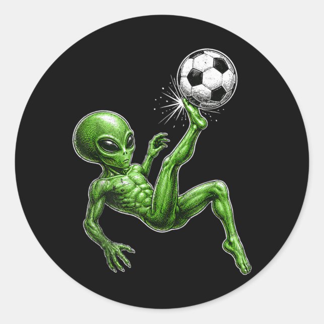 Alien Fotboll Runt Klistermärke (Framsida)