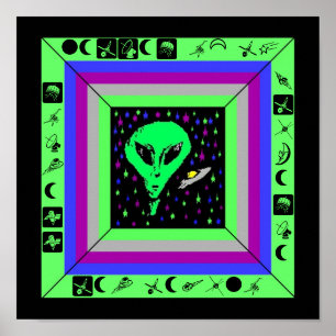 ALIEN & FRAKT med GÖMT CRYPTIC-MEDDELANDE POSTER! Poster