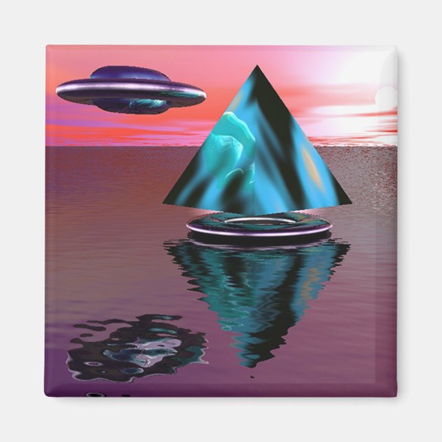 Alien-frakt och pyramidmagnet magnet (Framsidan)