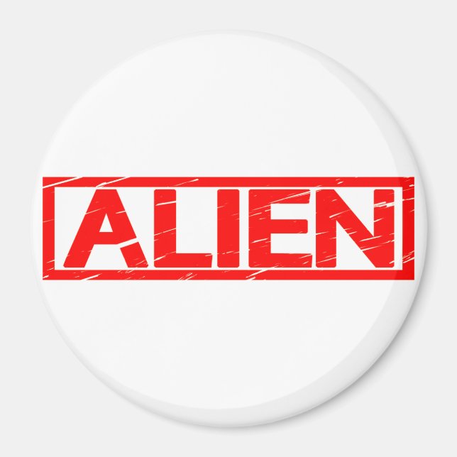Alien Frimärke Magnet (Framsidan)